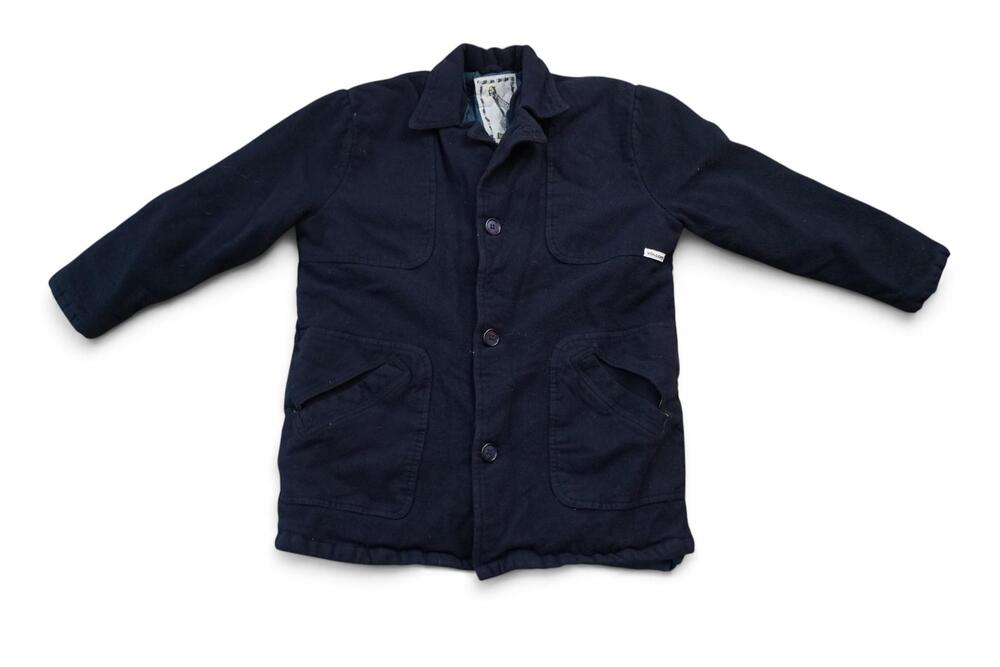 Volcom Vintage Wool Blend Chore Coat Navy Quilted Lined Barn Jacket Sz XL